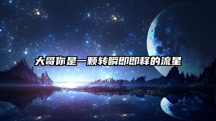 大哥你是一颗转瞬即即释的流星