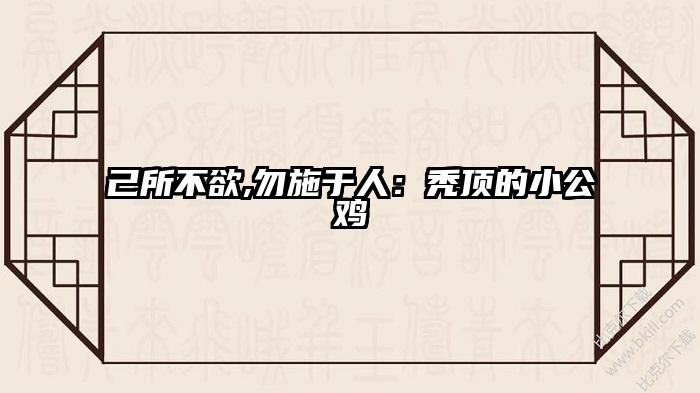 己所不欲,勿施于人：秃顶的小公鸡