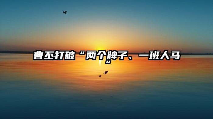 曹丕打破“两个牌子、一班人马”