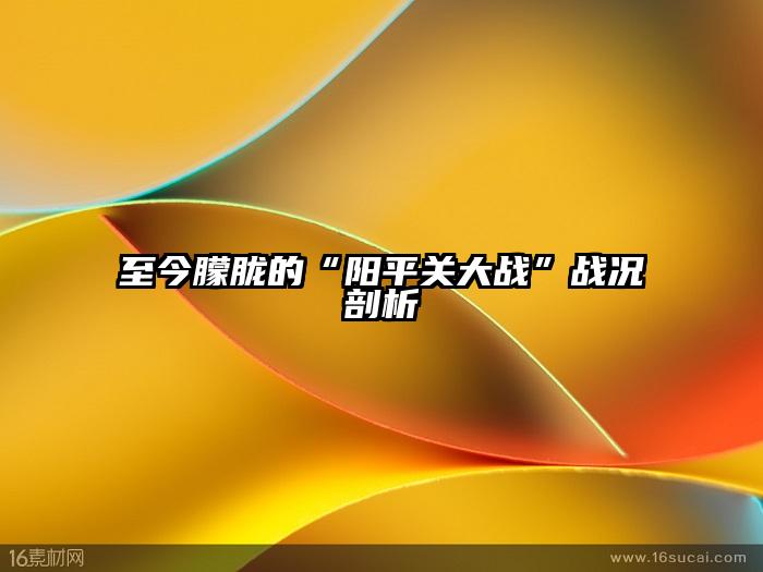 至今朦胧的“阳平关大战”战况剖析