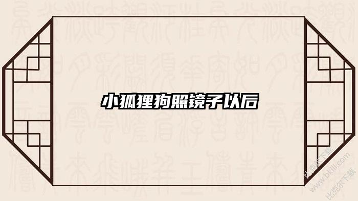 小狐狸狗照镜子以后