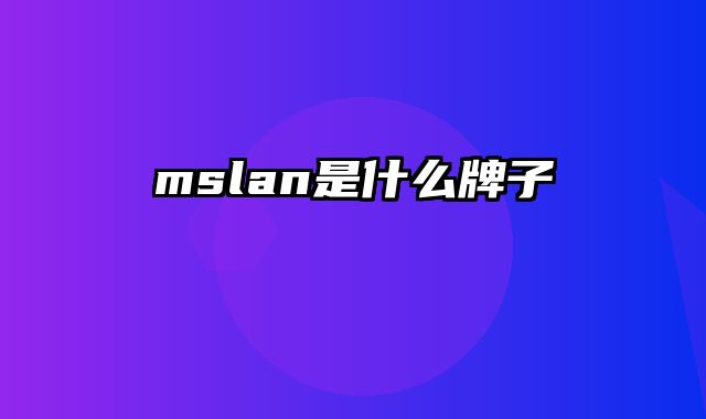 mslan是什么牌子