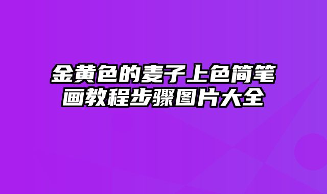 金黄色的麦子上色简笔画教程步骤图片大全