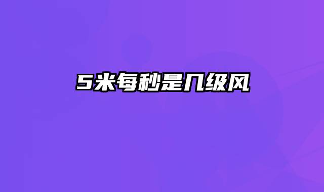 5米每秒是几级风