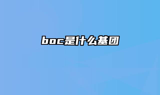 boc是什么基团