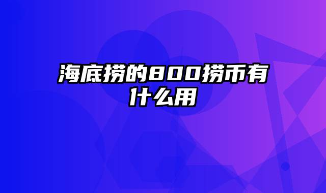 海底捞的800捞币有什么用