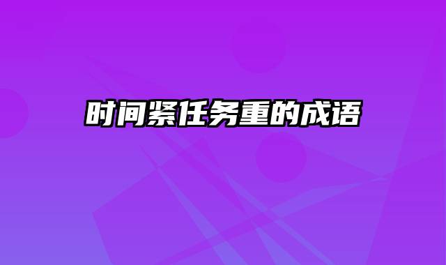 时间紧任务重的成语