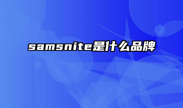 samsnite是什么品牌