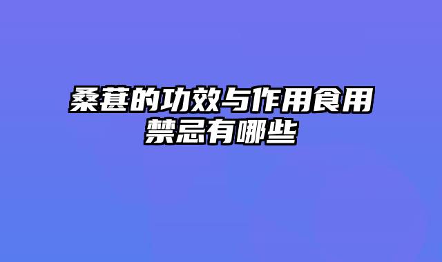 桑葚的功效与作用食用禁忌有哪些