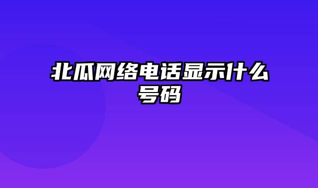 北瓜网络电话显示什么号码