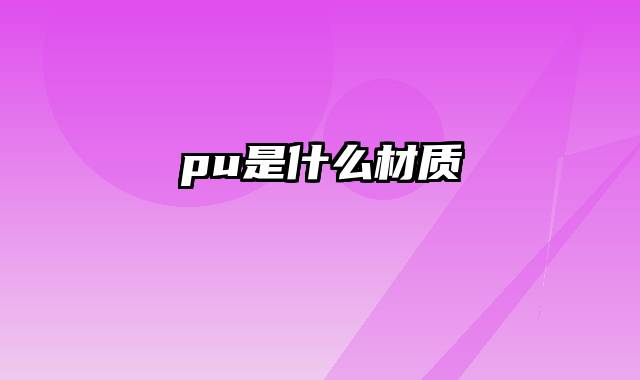 pu是什么材质