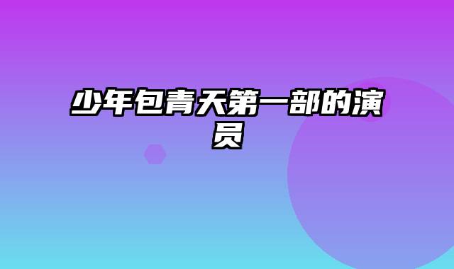 少年包青天第一部的演员