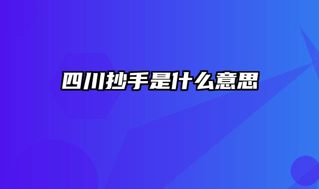 四川抄手是什么意思