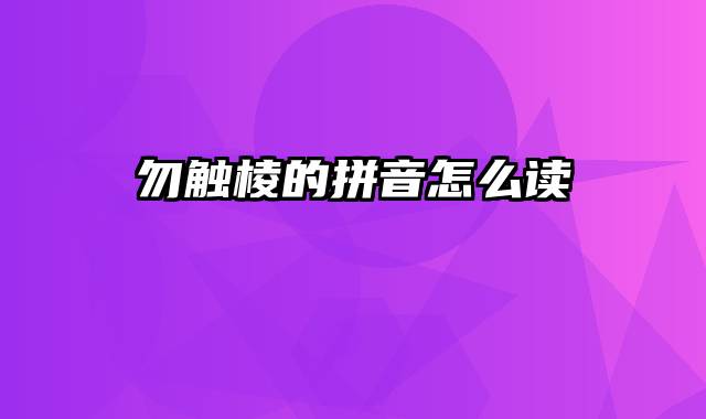 勿触棱的拼音怎么读