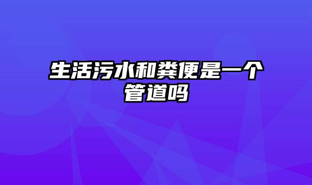 生活污水和粪便是一个管道吗