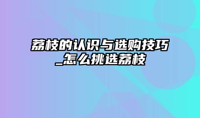 荔枝的认识与选购技巧_怎么挑选荔枝