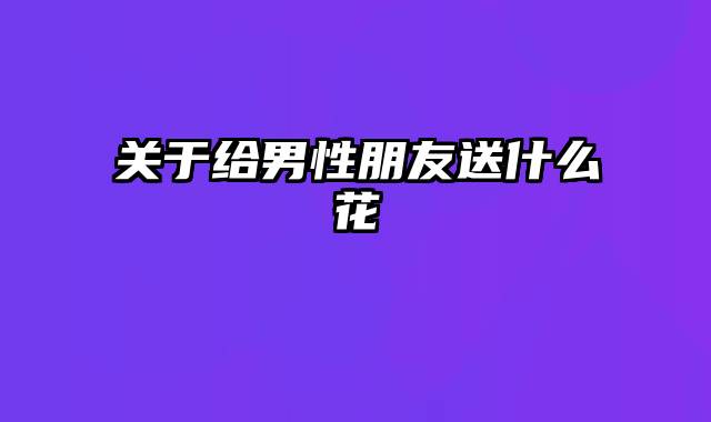 关于给男性朋友送什么花