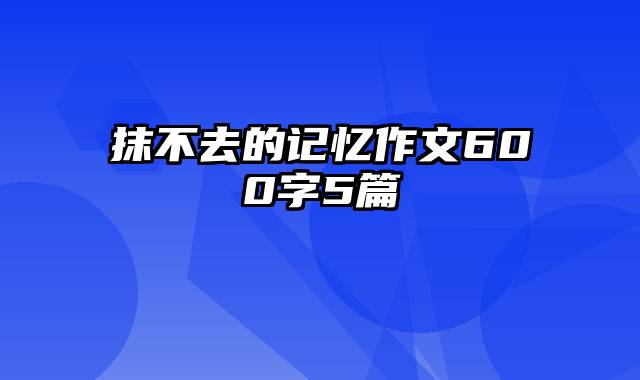 抹不去的记忆作文600字5篇