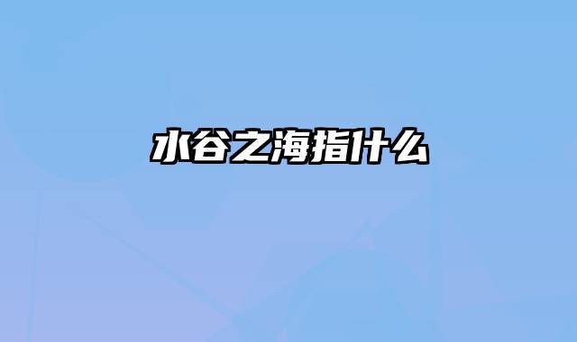 水谷之海指什么