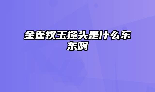 金雀钗玉搔头是什么东东啊