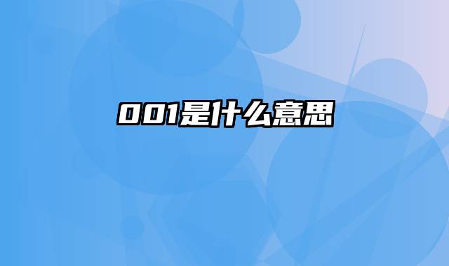 001是什么意思