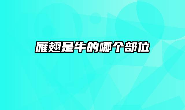 雁翅是牛的哪个部位