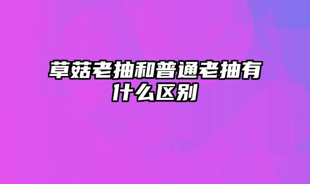 草菇老抽和普通老抽有什么区别