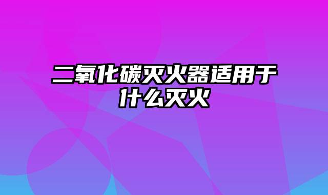 二氧化碳灭火器适用于什么灭火