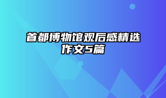 首都博物馆观后感精选作文5篇