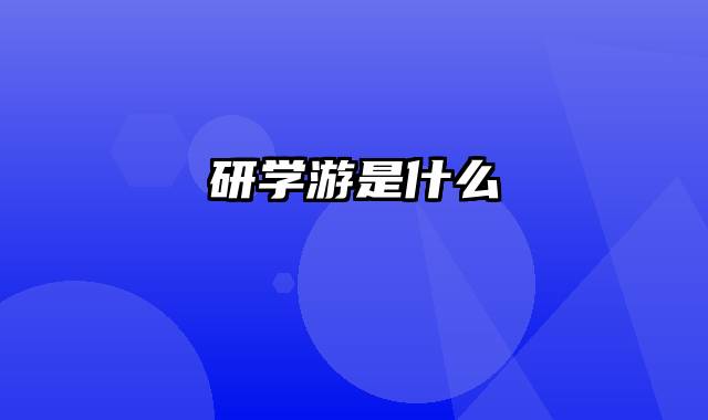 研学游是什么