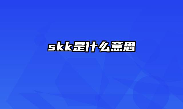 skk是什么意思