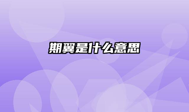 期翼是什么意思