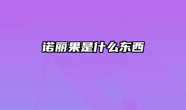 诺丽果是什么东西