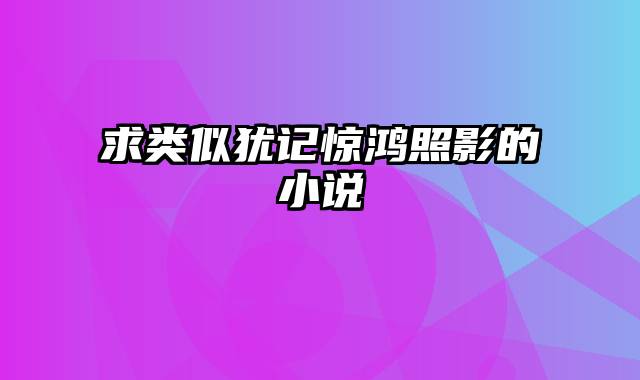 求类似犹记惊鸿照影的小说