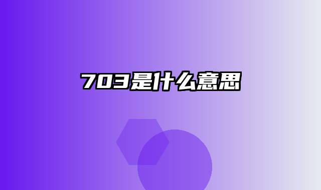 703是什么意思