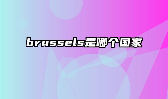 brussels是哪个国家