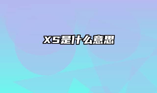 XS是什么意思