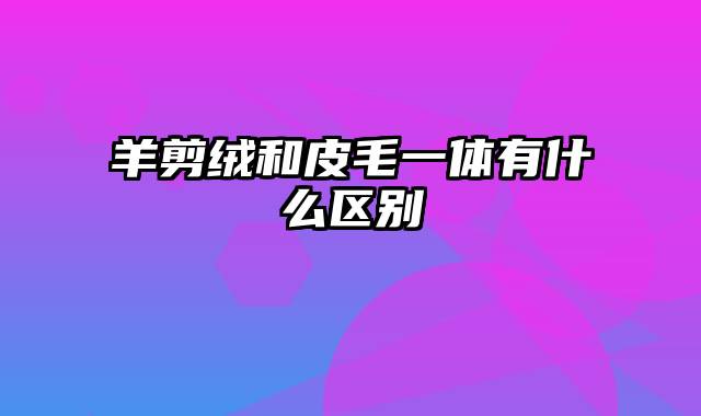 羊剪绒和皮毛一体有什么区别