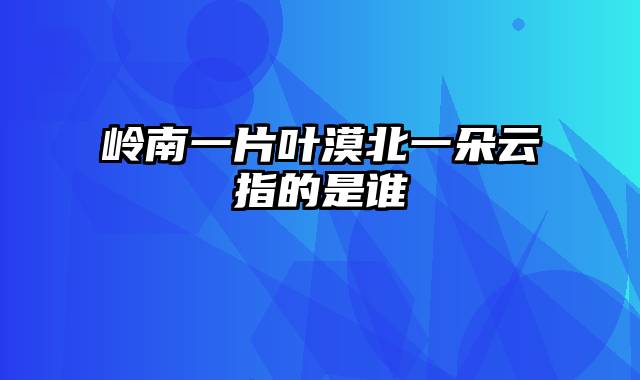 岭南一片叶漠北一朵云指的是谁