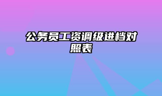 公务员工资调级进档对照表