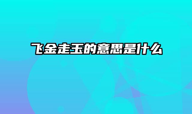 飞金走玉的意思是什么