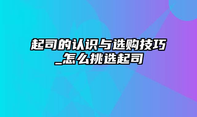 起司的认识与选购技巧_怎么挑选起司