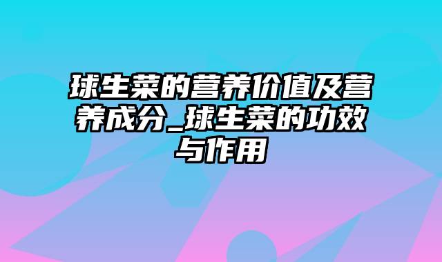 球生菜的营养价值及营养成分_球生菜的功效与作用