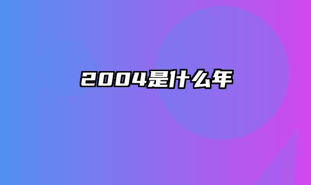 2004是什么年