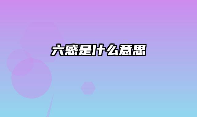 六感是什么意思