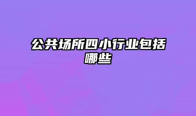 公共场所四小行业包括哪些