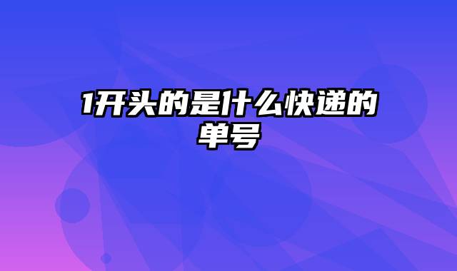 1开头的是什么快递的单号