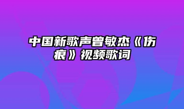 中国新歌声曾敏杰《伤痕》视频歌词