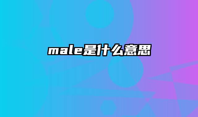 male是什么意思