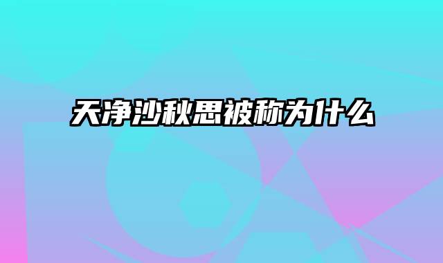 天净沙秋思被称为什么